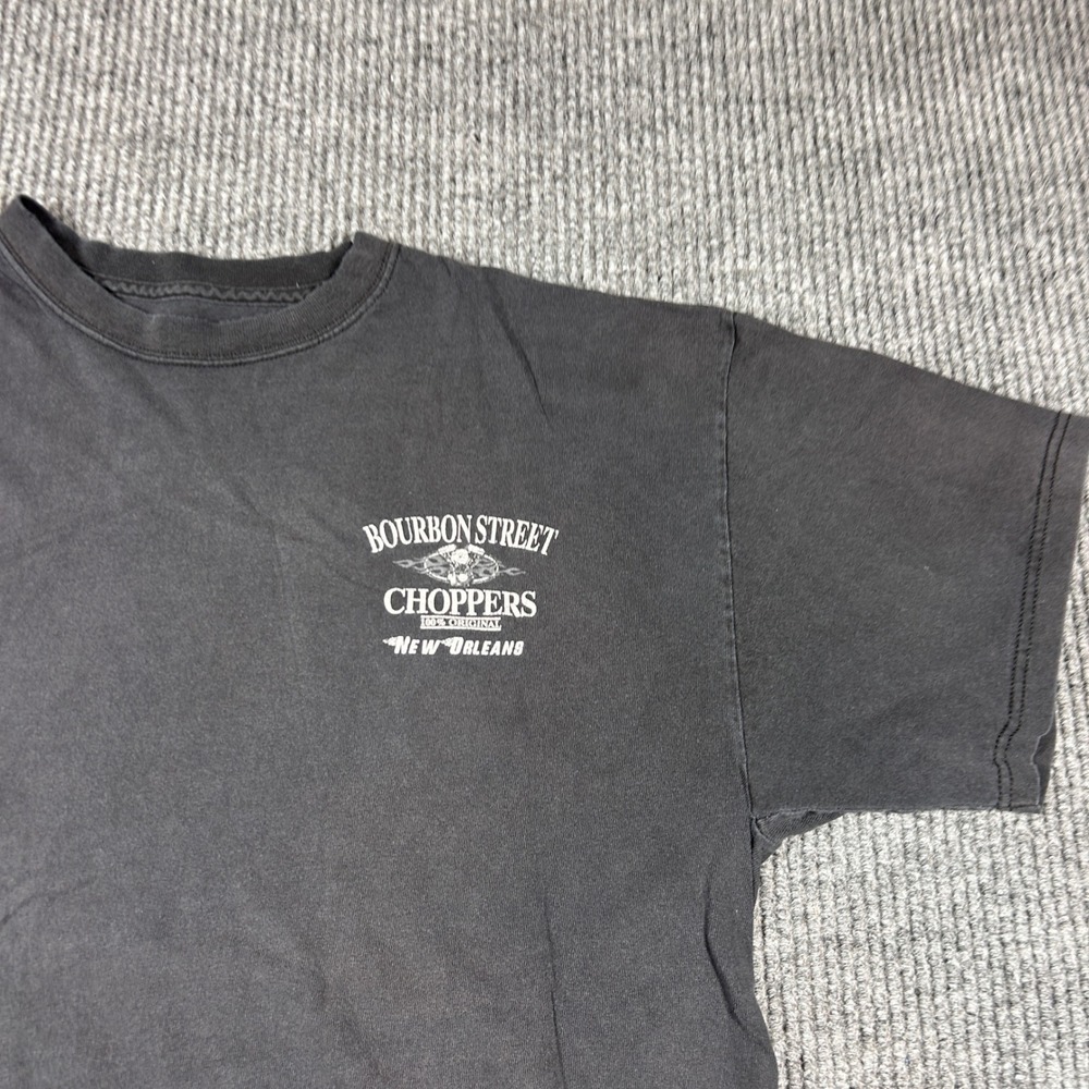 Bourbon Street Choppers New Orleans Mens XL Graphic T-Shirt Black Port & Company - Picture 3 of 8